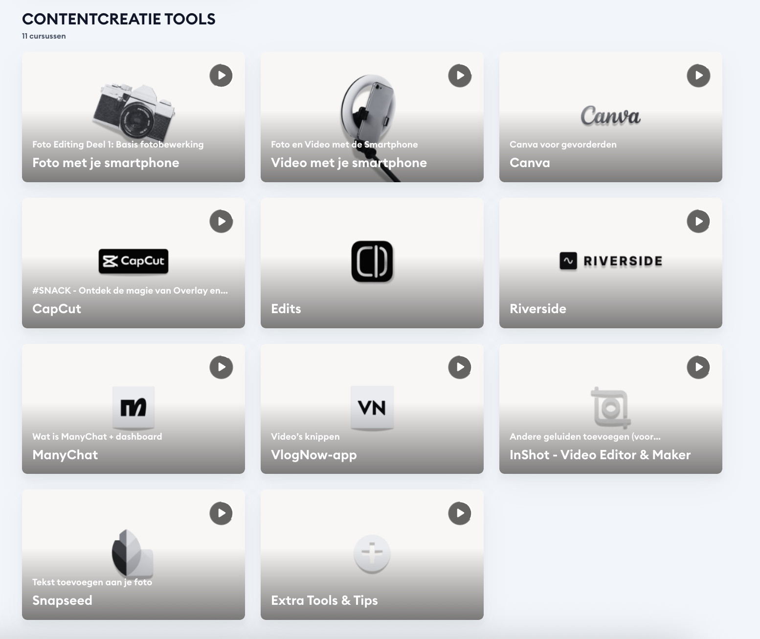 Canva, capcut etc tools voor contentcreatie