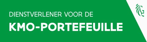 Logo KMO-portefeuille van de Vlaamse overheid: Someflex is dienstverlener voor de KMO-portefeuille