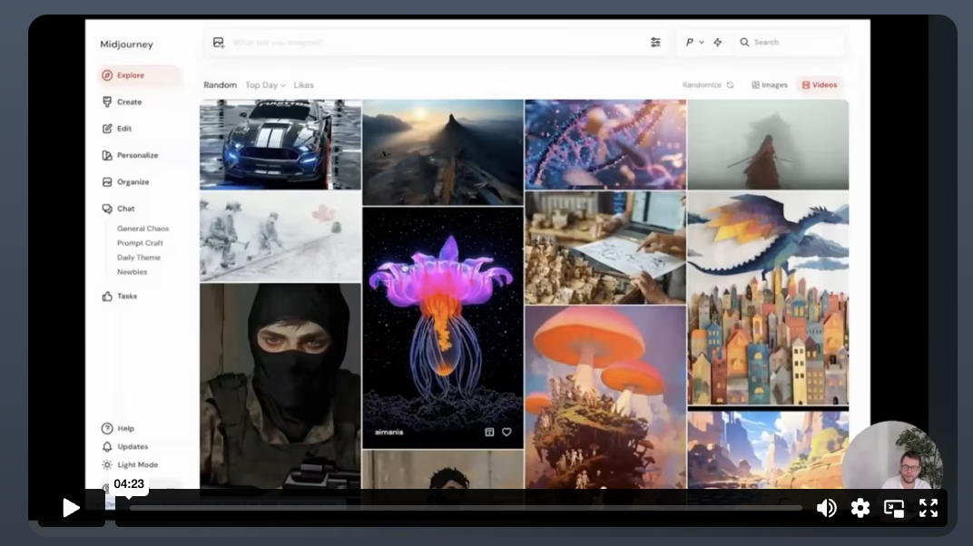 Midjourney videos maken