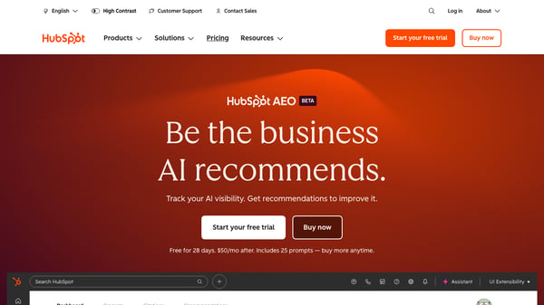 HubSpot AEO-tool: be the business AI recommends