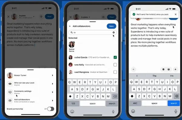 LinkedIn collaborative posts: samen aan een post schrijven