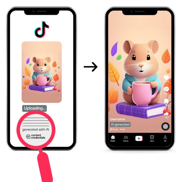 TikTok-beeld bij de aankondiging van nieuwe AI-geletterdheidstools