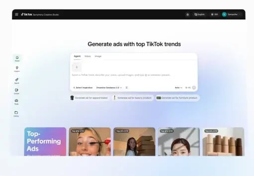 TikTok Symphony Agent voor automatische campagne-content