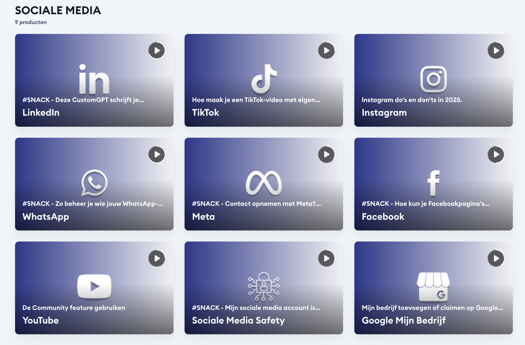 Online opleiding over de populaire sociale media kanalen, Instagram, Facebook, LinkedIn, TikTok