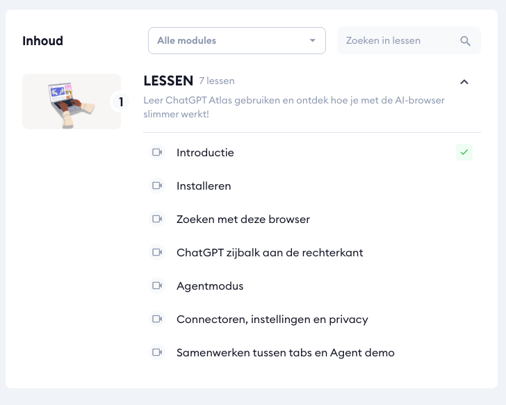 videolessen ChatGPT Atlas