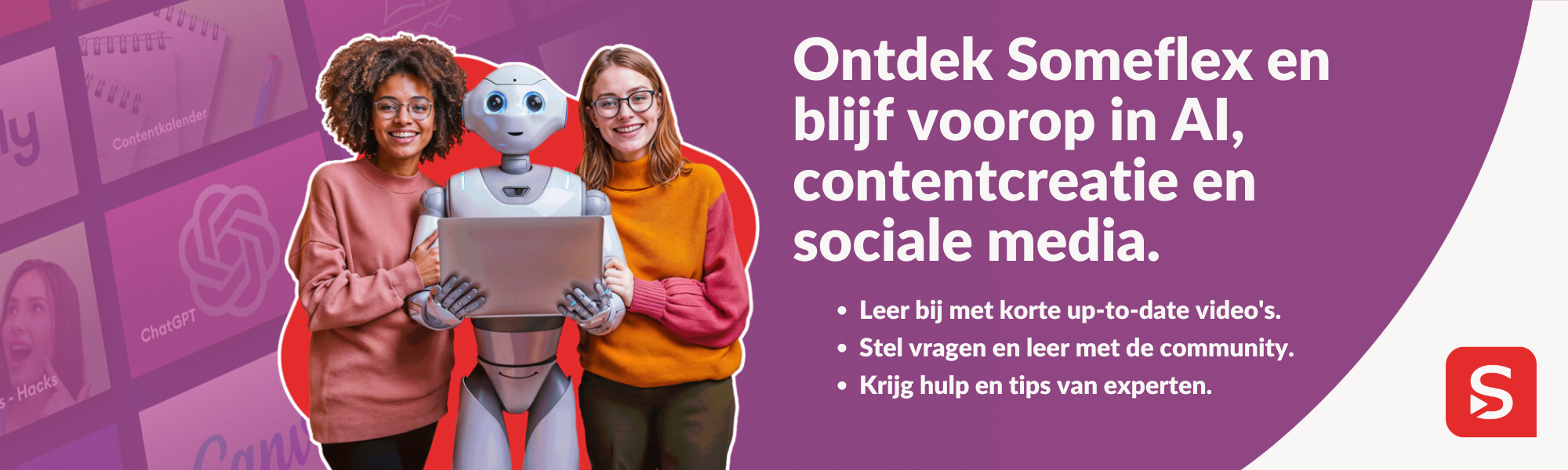 Banner Someflex leerpakket sociale media opleiding