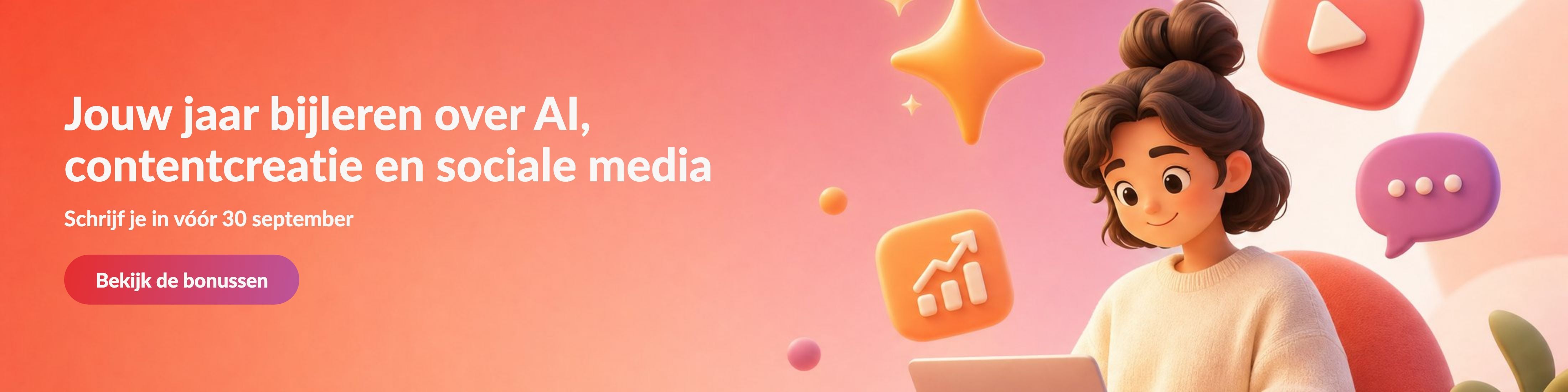 Onze september-actie: jouw jaar bijleren over AI, contentcreatie en sociale media
