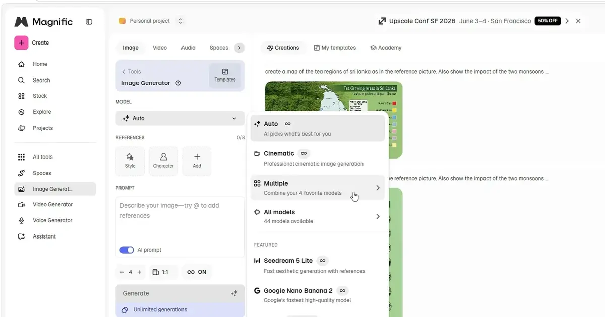 AI-afbeeldingen en video's maken met één tool: Magnific AI