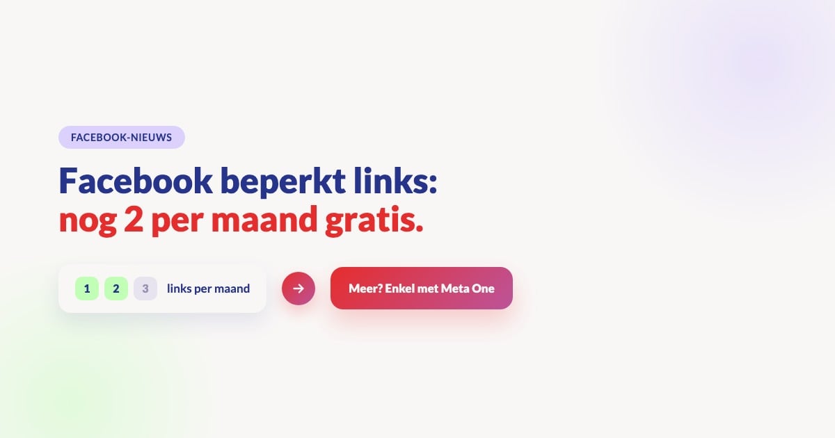 Facebook beperkt links tot 2 per maand: wat verandert er?
