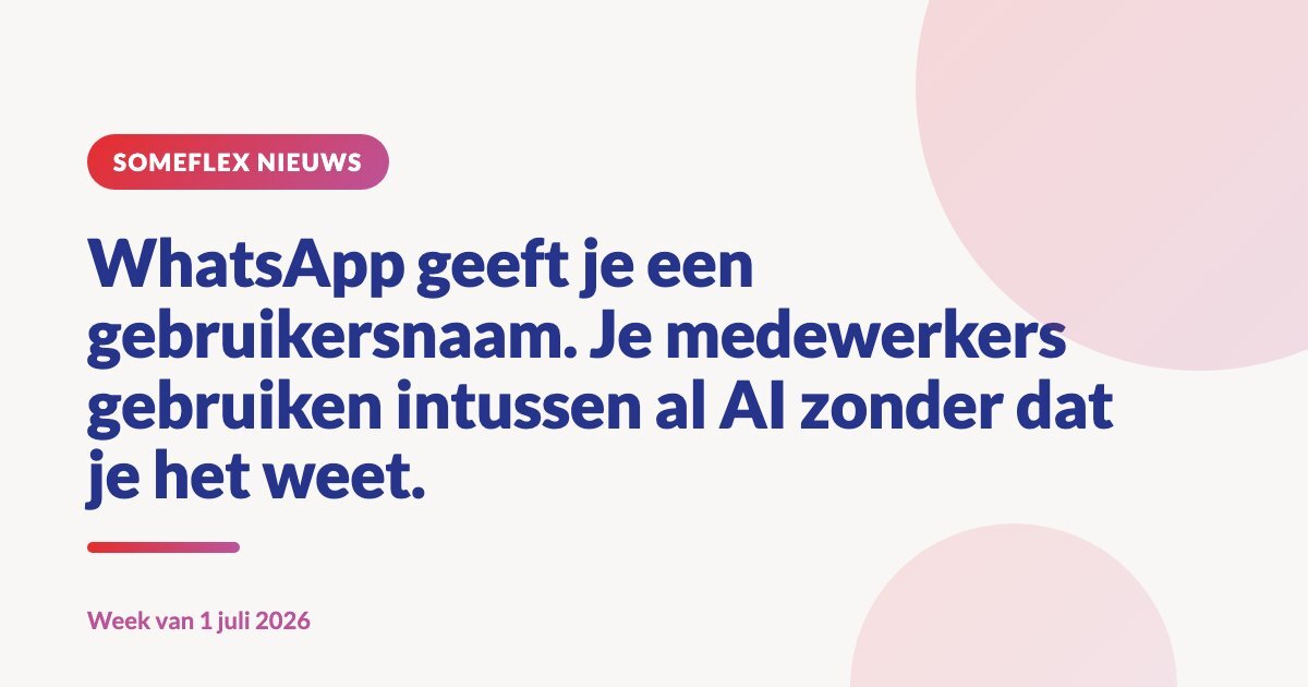 WhatsApp geeft je een gebruikersnaam. Je medewerkers gebruiken intussen al AI zonder dat je het weet.