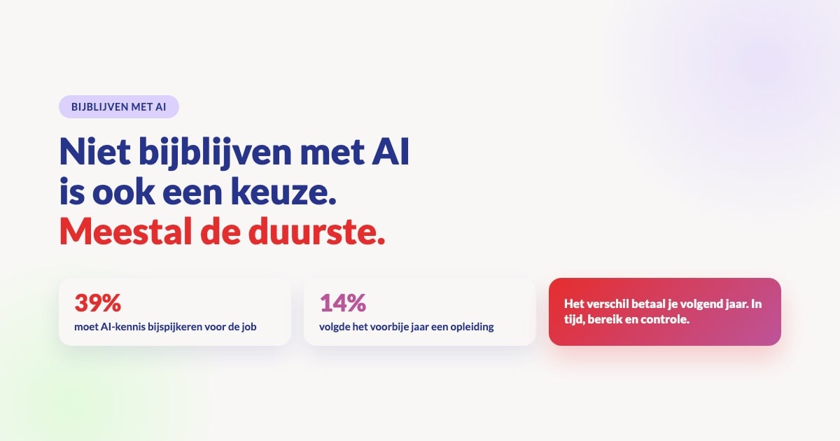 Niet bijblijven met AI is ook een keuze. Meestal de duurste.