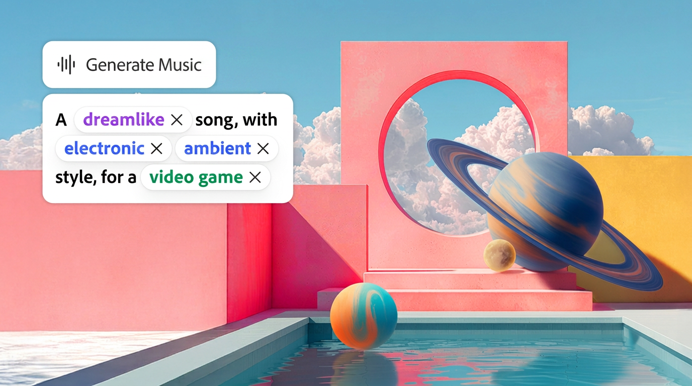 De nieuwe 'Generate Music'-tool in Adobe Firefly
