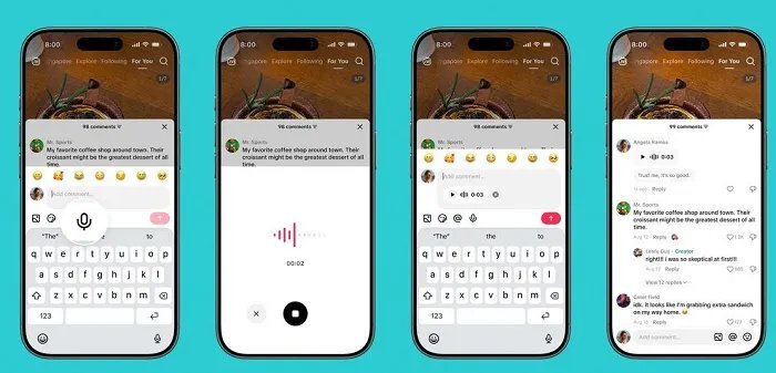 Voice-notes, afbeeldingen en polls in TikTok-comments