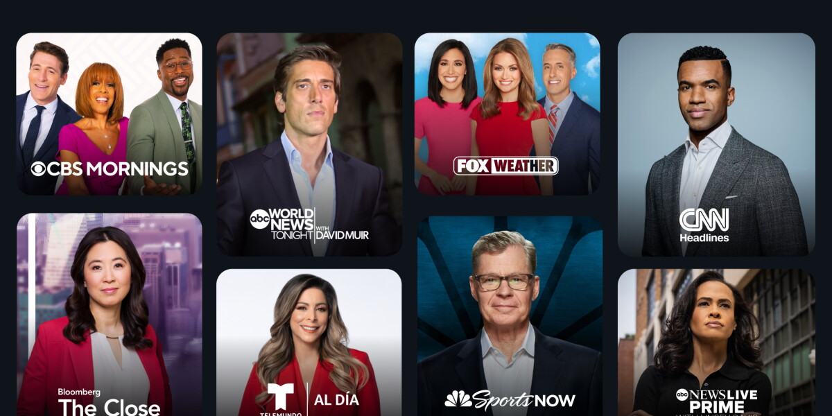 Korte nieuwsclips in de Prime Video-app op een tv-scherm