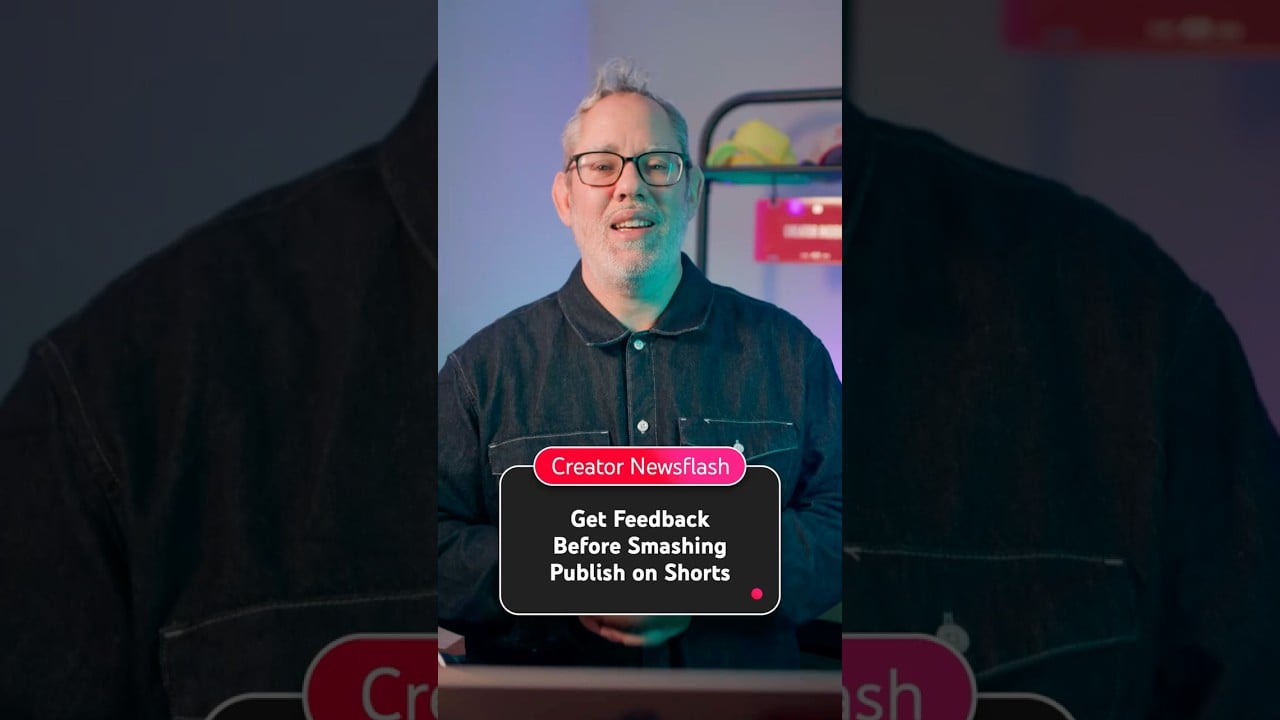 De knop Get feedback in het uploadscherm van YouTube Shorts