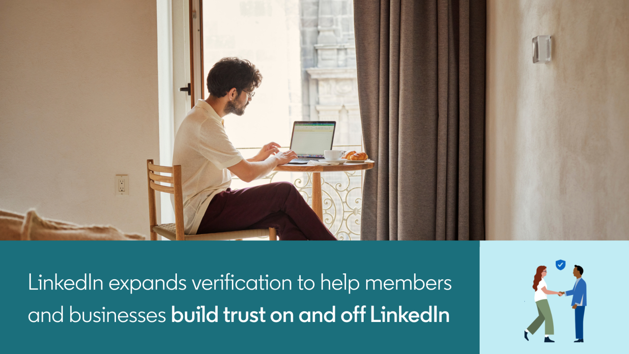 Aankondigingsbeeld van LinkedIn over de uitbreiding van verificatie