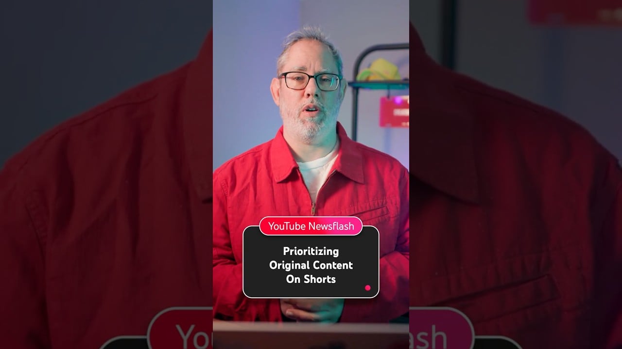 Rene Ritchie van YouTube kondigt in een Short aan dat originele content voorrang krijgt