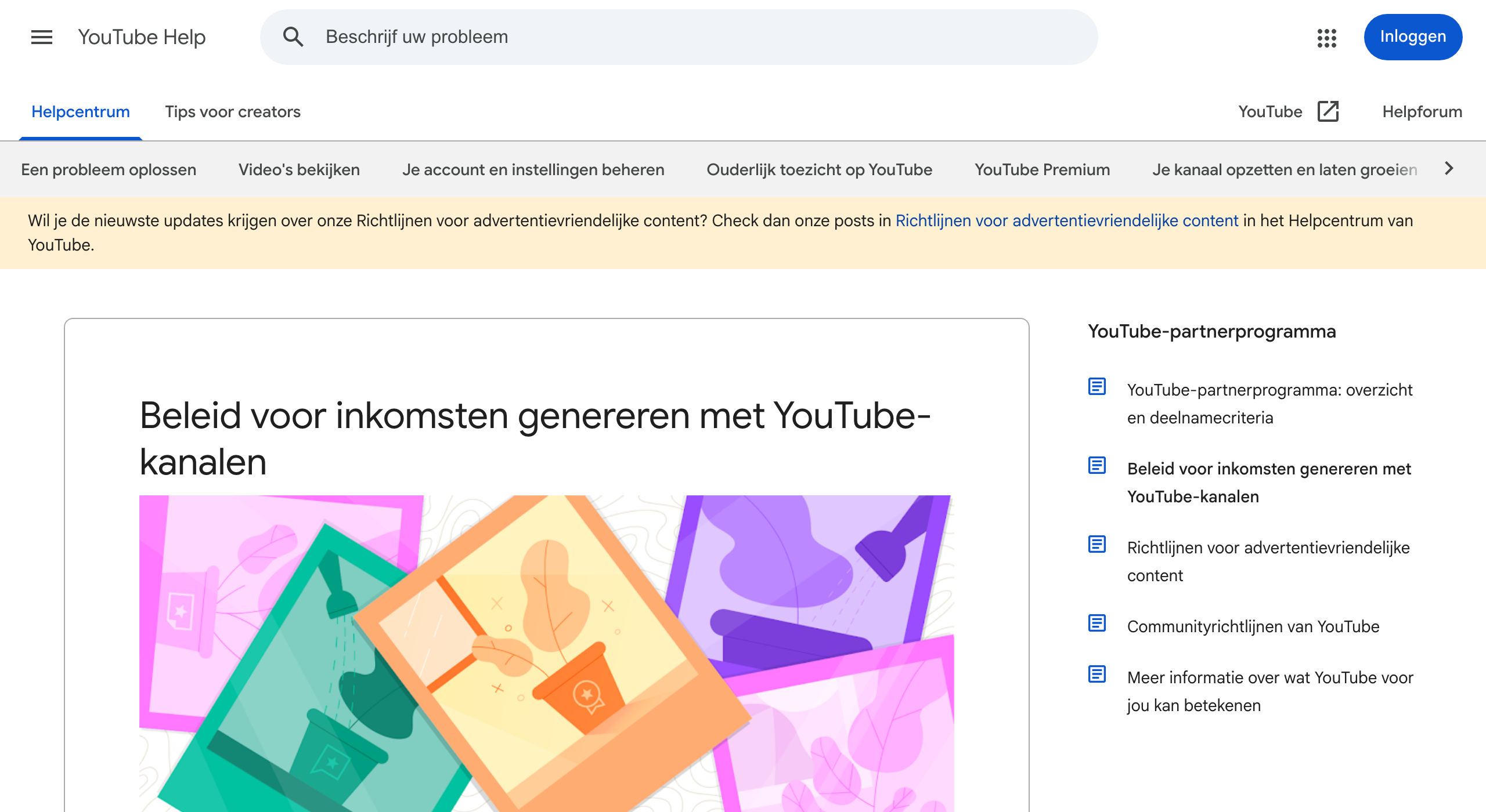 Het officiële YouTube-beleid voor inkomsten genereren met kanalen