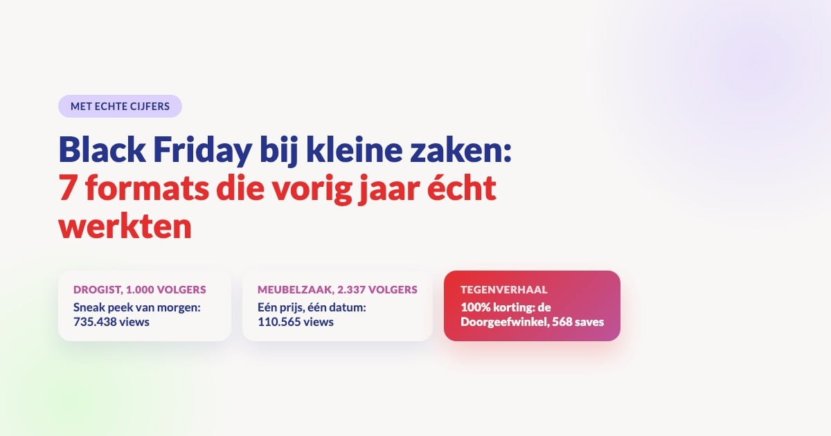 Black Friday op sociale media 2026: 7 formats die vorig jaar écht werkten bij kleine ondernemers
