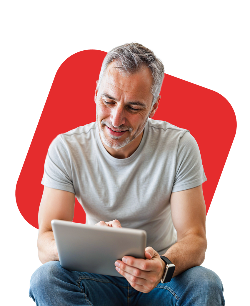 Man met tablet