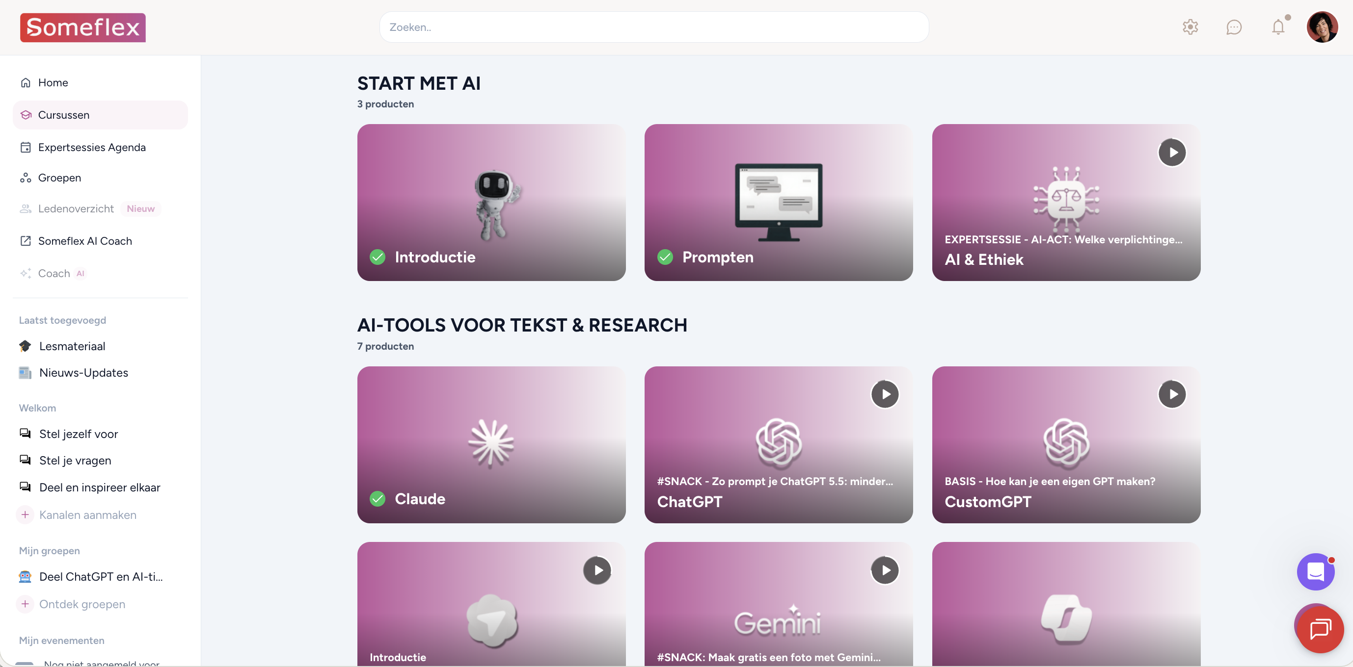 Het Someflex-leerplatform